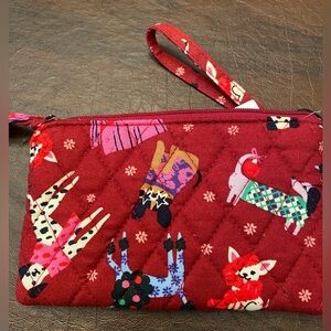 Vera Bradley Essential Zip Wristlet in Holiday Hounds New